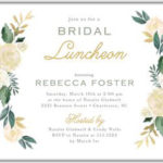 green and gold bridal shower invitation