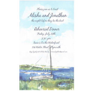 plymouth ma nautical rehearsal dinner invitation