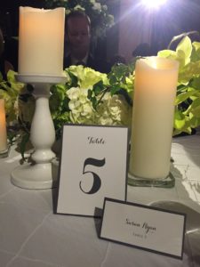 wedding reception table numbers and names