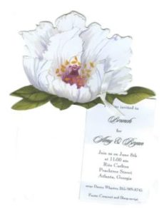 die-cut floral bridal shower invitation